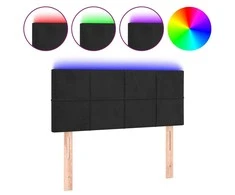 Galvūgalis su LED, juodos spalvos, 90x5x78/88cm, aksomas