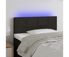 Galvūgalis su LED, juodos spalvos, 90x5x78/88cm, audinys