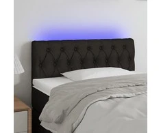 Galvūgalis su LED, juodos spalvos, 90x7x78/88cm, audinys
