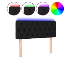 Galvūgalis su LED, juodos spalvos, 90x7x78/88cm, audinys