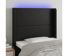 Galvūgalis su LED, juodos spalvos, 93x16x118/128 cm