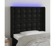 Galvūgalis su LED, juodos spalvos, 93x16x118/128 cm