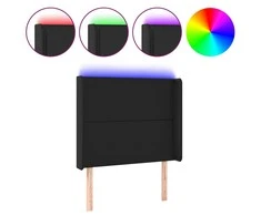 Galvūgalis su LED, juodos spalvos, 93x16x118/128 cm