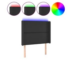 Galvūgalis su LED, juodos spalvos, 93x16x118/128 cm