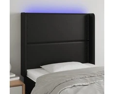 Galvūgalis su LED, juodos spalvos, 93x16x118/128 cm