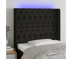 Galvūgalis su LED, juodos spalvos, 93x16x118/128cm, audinys