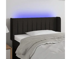 Galvūgalis su LED, juodos spalvos, 93x16x78/88cm, audinys
