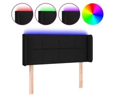 Galvūgalis su LED, juodos spalvos, 93x16x78/88cm, audinys