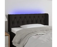 Galvūgalis su LED, juodos spalvos, 93x16x78/88cm, audinys