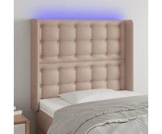 Galvūgalis su LED, kapučino spalvos, 103x16x118/128cm