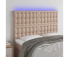 Galvūgalis su LED, kapučino spalvos, 144x5x118/128cm