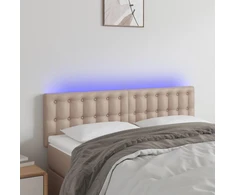 Galvūgalis su LED, kapučino spalvos, 144x5x78/88cm
