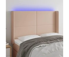 Galvūgalis su LED, kapučino spalvos, 147x16x118/128cm