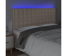 Galvūgalis su LED, kapučino spalvos, 160x5x118/128cm
