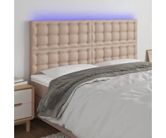 Galvūgalis su LED, kapučino spalvos, 160x5x118/128cm