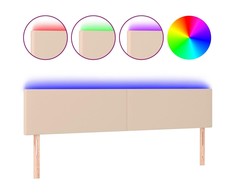 Galvūgalis su LED, kapučino spalvos, 160x5x78/88cm