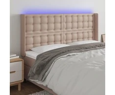 Galvūgalis su LED, kapučino spalvos, 163x16x118/128cm