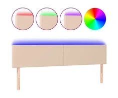 Galvūgalis su LED, kapučino spalvos, 200x5x78/88cm