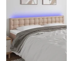 Galvūgalis su LED, kapučino spalvos, 200x5x78/88cm