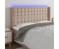 Galvūgalis su LED, kapučino spalvos, 203x16x118/128cm