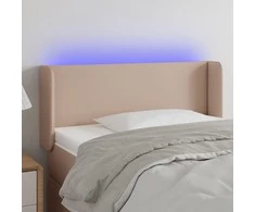 Galvūgalis su LED, kapučino spalvos, 93x16x78/88cm