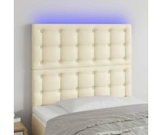 Galvūgalis su LED, kreminės spalvos, 100x5x118/128 cm