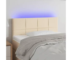 Galvūgalis su LED, kreminės spalvos, 100x5x78/88cm, audinys