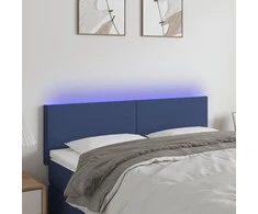 Galvūgalis su LED, kreminės spalvos, 144x5x78/88cm, audinys