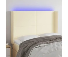 Galvūgalis su LED, kreminės spalvos, 147x16x118/128 cm