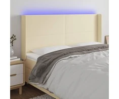 Galvūgalis su LED, kreminės spalvos, 163x16x118/128 cm