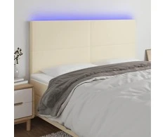 Galvūgalis su LED, kreminės spalvos, 180x5x118/128 cm
