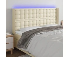 Galvūgalis su LED, kreminės spalvos, 183x16x118/128 cm