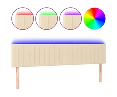 Galvūgalis su LED, kreminės spalvos, 200x5x78/88cm, audinys