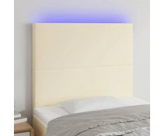 Galvūgalis su LED, kreminės spalvos, 80x5x118/128 cm