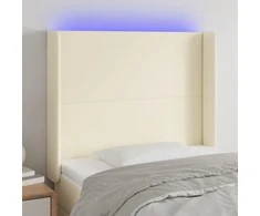 Galvūgalis su LED, kreminės spalvos, 83x16x118/128 cm