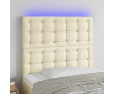 Galvūgalis su LED, kreminės spalvos, 90x5x118/128 cm