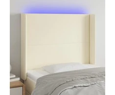 Galvūgalis su LED, kreminės spalvos, 93x16x118/128 cm