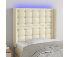 Galvūgalis su LED, kreminės spalvos, 93x16x118/128 cm