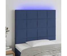 Galvūgalis su LED, mėlynos spalvos, 100x5x118/128cm, audinys