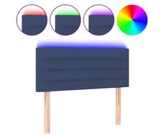 Galvūgalis su LED, mėlynos spalvos, 100x5x78/88cm, audinys
