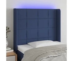 Galvūgalis su LED, mėlynos spalvos, 103x16x118/128cm, audinys