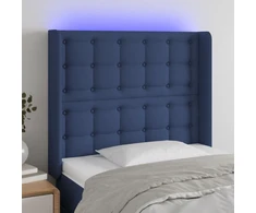 Galvūgalis su LED, mėlynos spalvos, 103x16x118/128cm, audinys