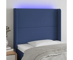 Galvūgalis su LED, mėlynos spalvos, 103x16x118/128cm, audinys