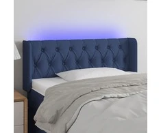 Galvūgalis su LED, mėlynos spalvos, 103x16x78/88cm, audinys