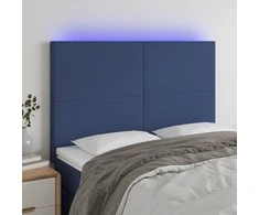 Galvūgalis su LED, mėlynos spalvos, 144x5x118/128cm, audinys