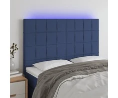 Galvūgalis su LED, mėlynos spalvos, 144x5x118/128cm, audinys