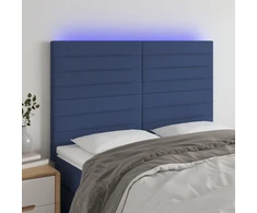 Galvūgalis su LED, mėlynos spalvos, 144x5x118/128cm, audinys