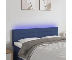 Galvūgalis su LED, mėlynos spalvos, 144x5x78/88cm, audinys