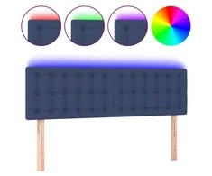 Galvūgalis su LED, mėlynos spalvos, 144x5x78/88cm, audinys