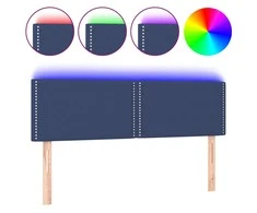 Galvūgalis su LED, mėlynos spalvos, 144x5x78/88cm, audinys